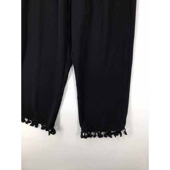 August Silk Elegant Black Cropped Jumpsuit - Picture 7 of 14